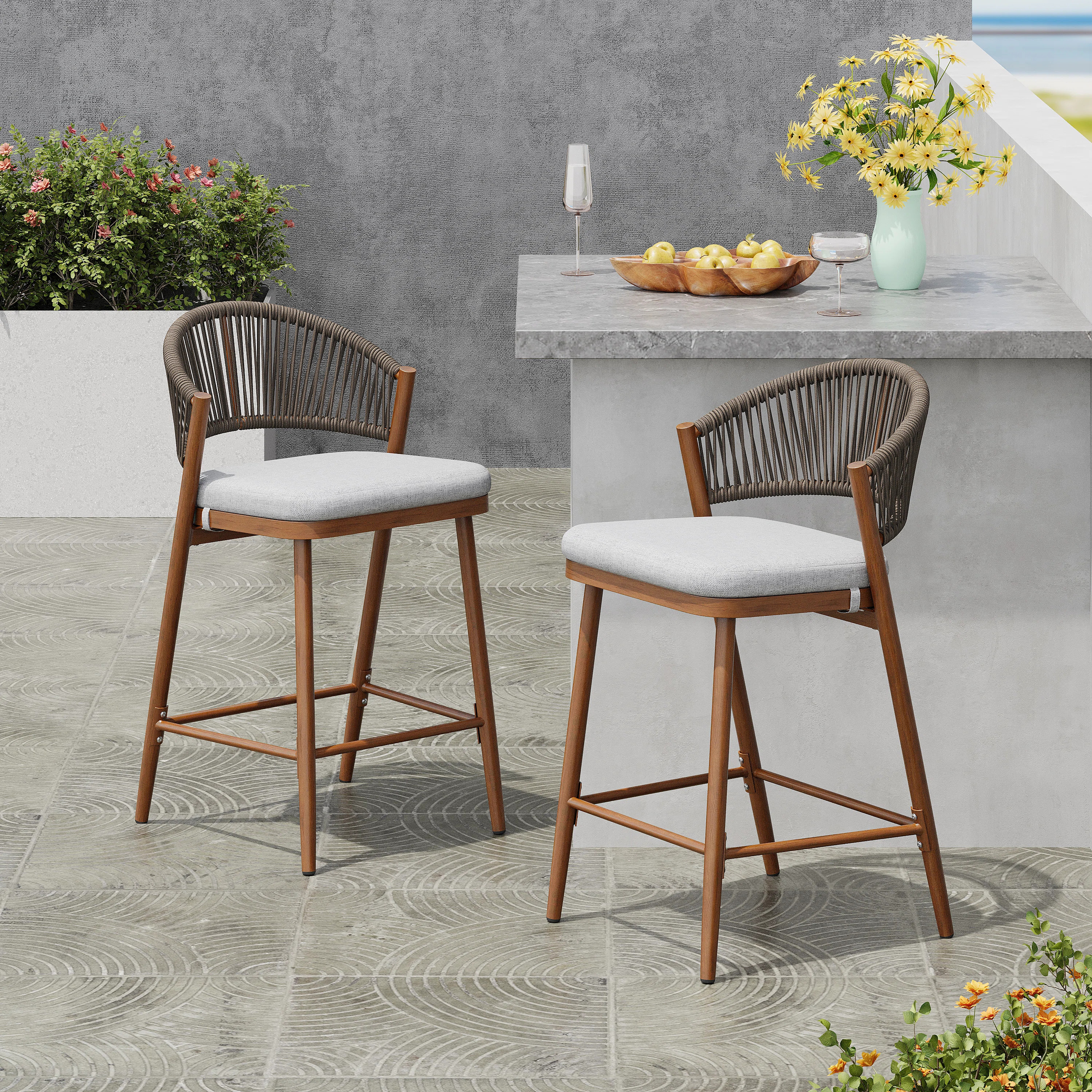 Randy Patio 26" Seat Height Counter Stool (Set of 2) | Wayfair North America