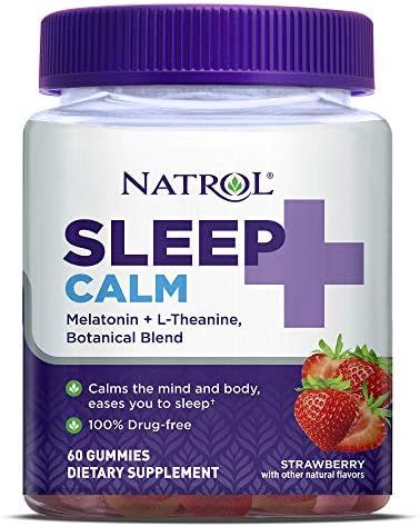 Natrol Sleep+ Calm, Melatonin and L-Theanine, with Botancial Blend, 100% Drug-Free Sleep Aid Gumm... | Amazon (US)