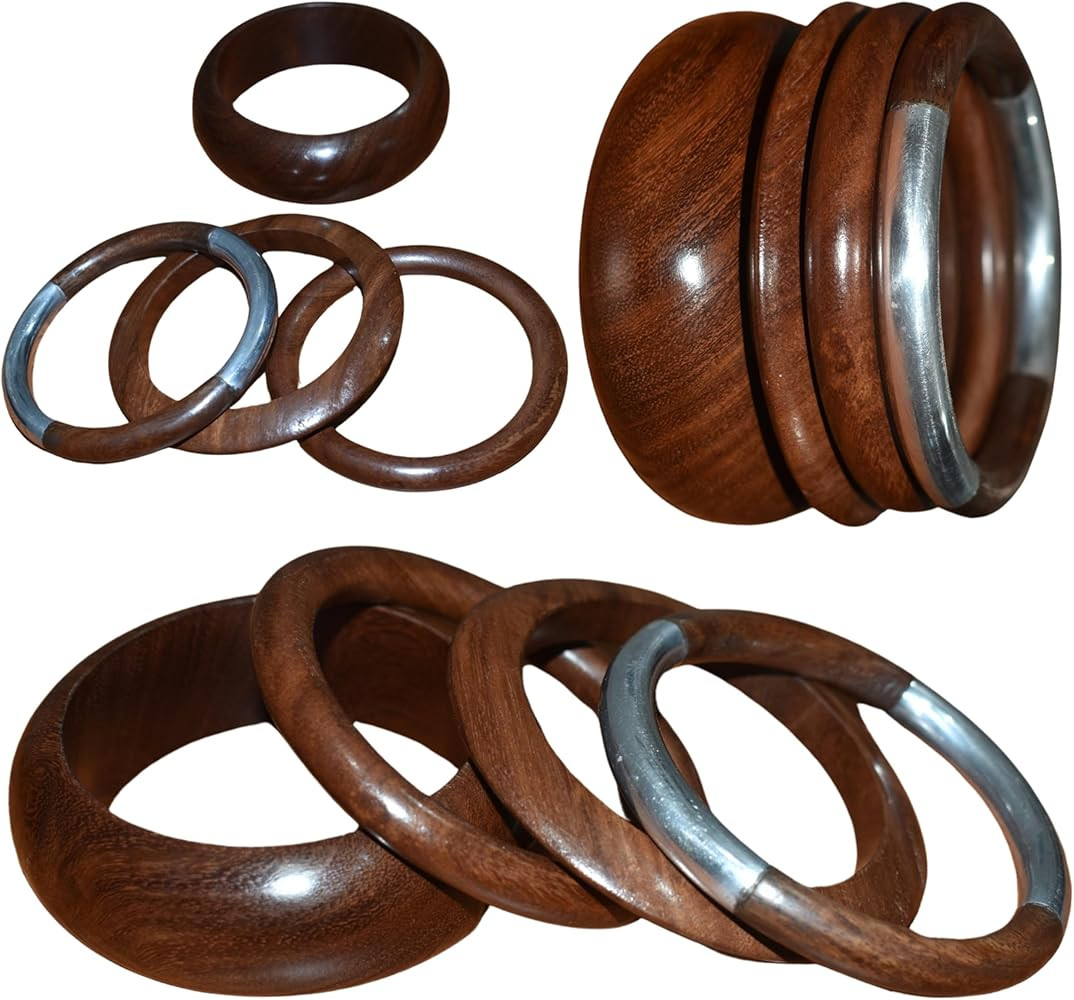Handmade Natural Wooden Bangles, Stylish Wooden Bangle Designs, Artisan Wooden Bangles,Premium Qu... | Amazon (US)