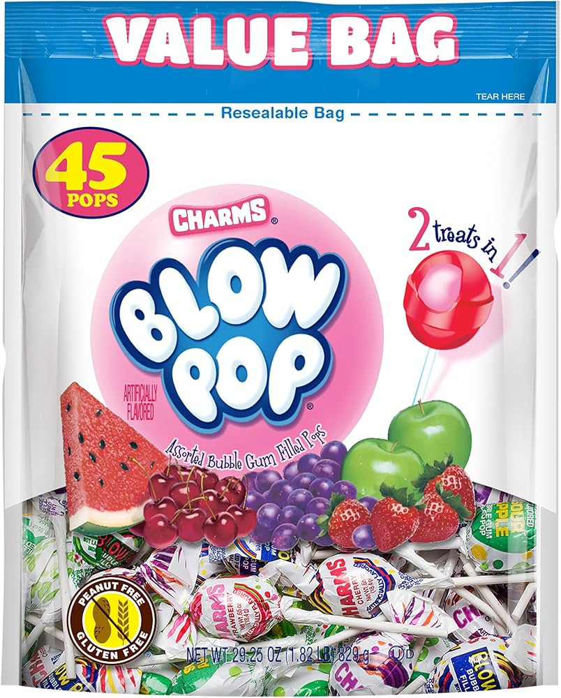 Charms Blow Pops, Assorted Flavors, 45 Count - 29.25 Ounce Bag (Packaging may vary) | Amazon (US)
