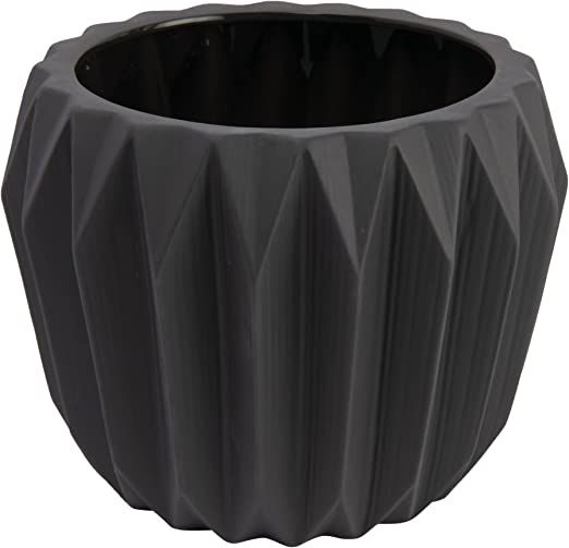 Bloomingville Modern Stoneware Fluted Planter, Matte Grey 8 Inch x 6 Inch | Amazon (US)