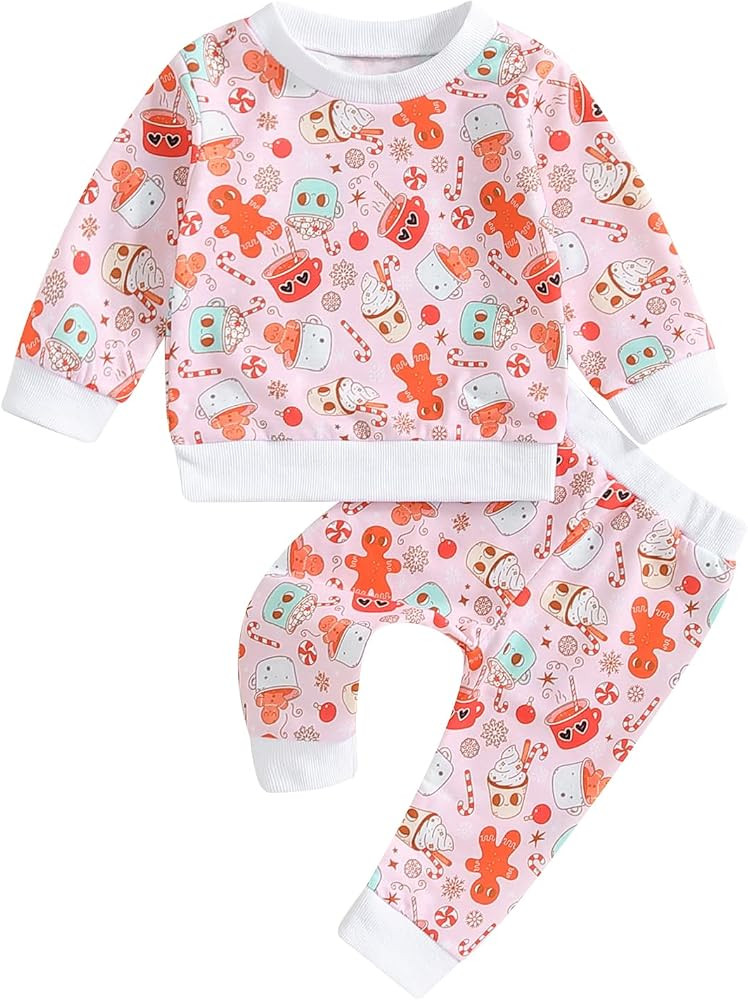 Baby Girl Halloween Clothes Outfit Toddler Pumpkin Floral Sweatshirt Pullover Pants Set Infant Fa... | Amazon (US)
