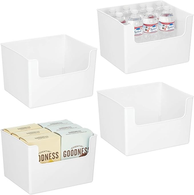 mDesign Modern Plastic Open Front Dip Storage Organizer Bin Basket for Kitchen Organization - She... | Amazon (US)