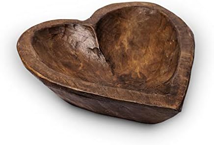 Decorative Bowl Home Decor 10.5 x 12 Inches, Wooden Dough Bowl Decor, Wooden Bowl Decor, Wood Bowl D | Amazon (US)