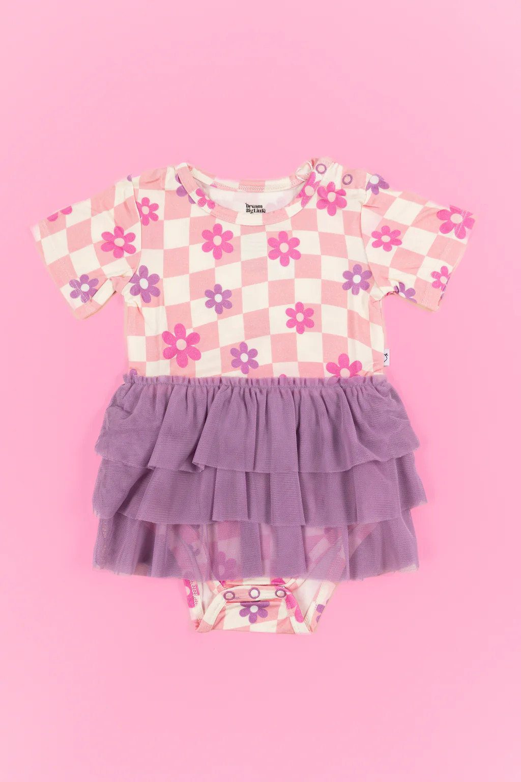 WAVY DAISY CHECKERS DREAM TUTU BODYSUIT DRESS | Dream Big Little Co.