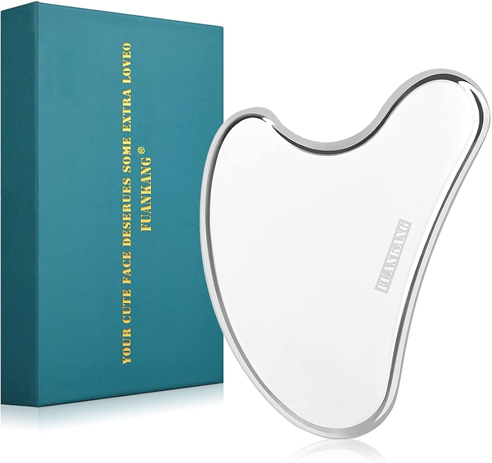 Gua Sha Facial Tools with Travel Pouch Stainless Steel Scraping Massage Tool for Face | Amazon (US)