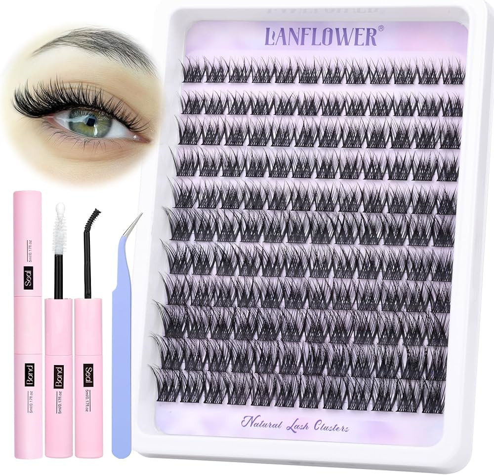 Lash Extension Kit Natural Lash Clusters Kit Waterproof Eyelash Extension Kit Wispy Lash Clusters... | Amazon (US)