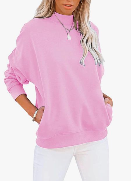 Minclouse Women's Casual Long sleeves Sweatshirt Tops Basic Loose Fit Mock Turtleneck Lightweight Tunic Pullover With Pocket $25.98

#LTKunder50 #LTKstyletip #LTKSeasonal
