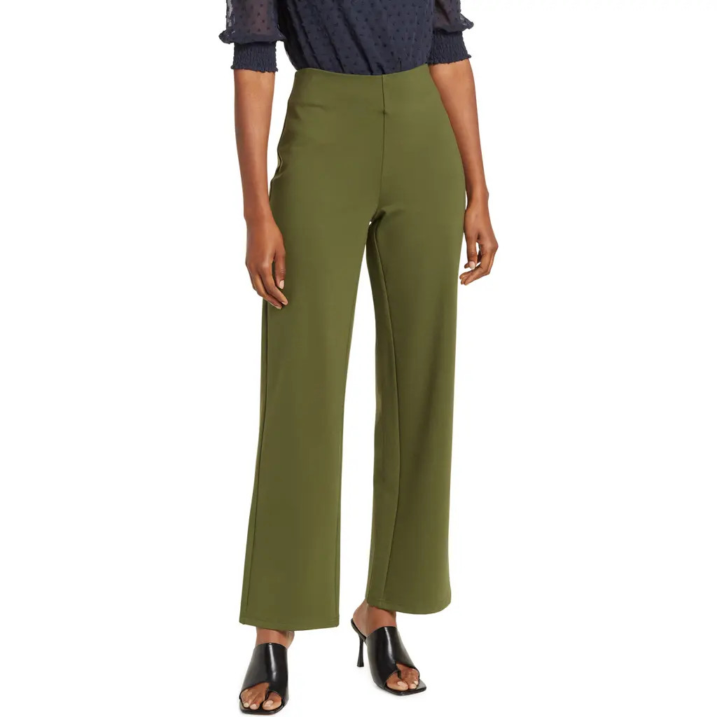 BY DESIGN Farah High Waist Wide Leg Pants in Rifle Green at Nordstrom Rack, Size Large | Nordstrom Rack