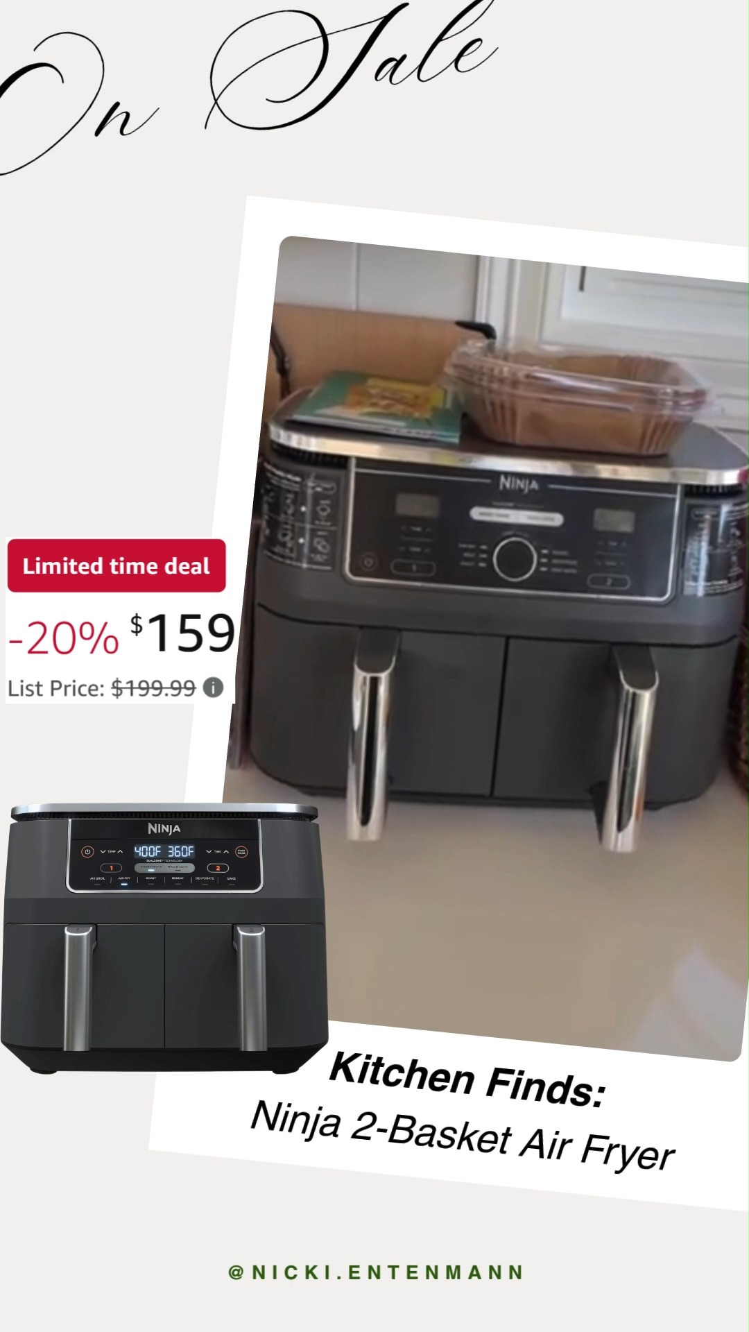 Cook smarter with the Ninja DZ201 Foodi DualZone Air Fryer that lets you crisp, roast, and fry two dishes at once. Delicious meals made easy with double the flavor. 🍟🔥🥗  
#NinjaFoodi #airfryer #kitchenappliances #homecooking #cookware #mealprep #healthyrecipes #kitchenfinds #cookingmadeeasy #dualzone 

 #LTKfoodie #LTKHome #LTKSaleAlert