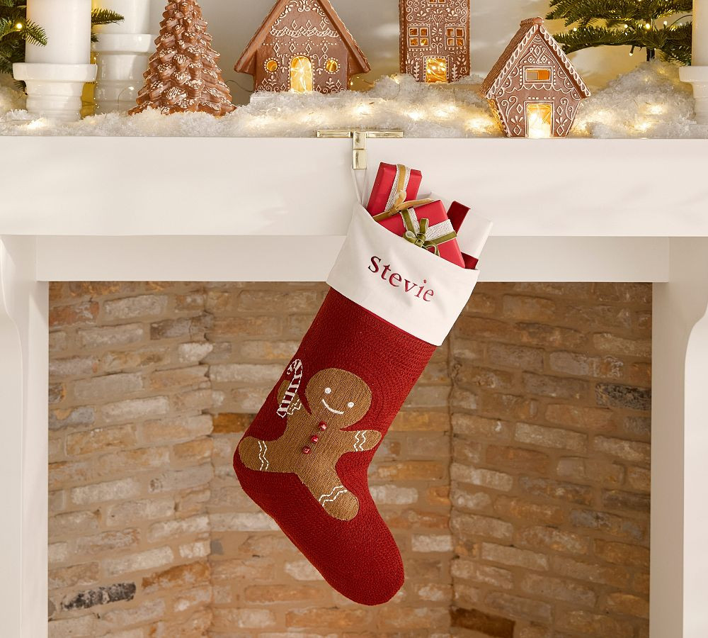 Mr. Spice Gingerbread Crewel Stocking | Pottery Barn (US)