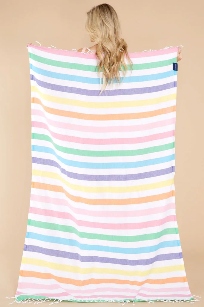 Sand And Surf Pink Multi Stripe Towel | Red Dress 