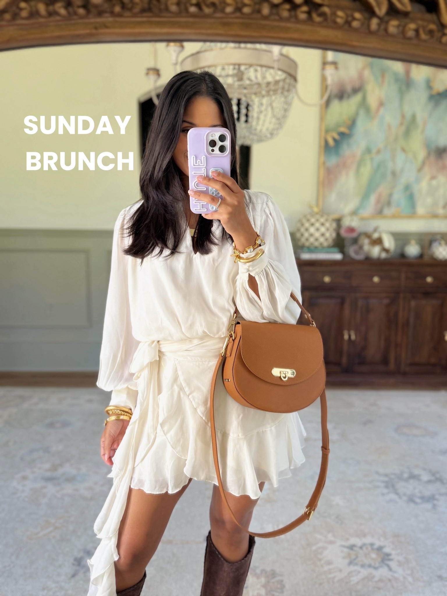 Wore this little mini dress to brunch with my new Sophia bag that launches this Friday! I’m wearing a size petite small in the dress! 
#abercrombie #boots 

#LTKPetite #LTKItBag #LTKStyleTip