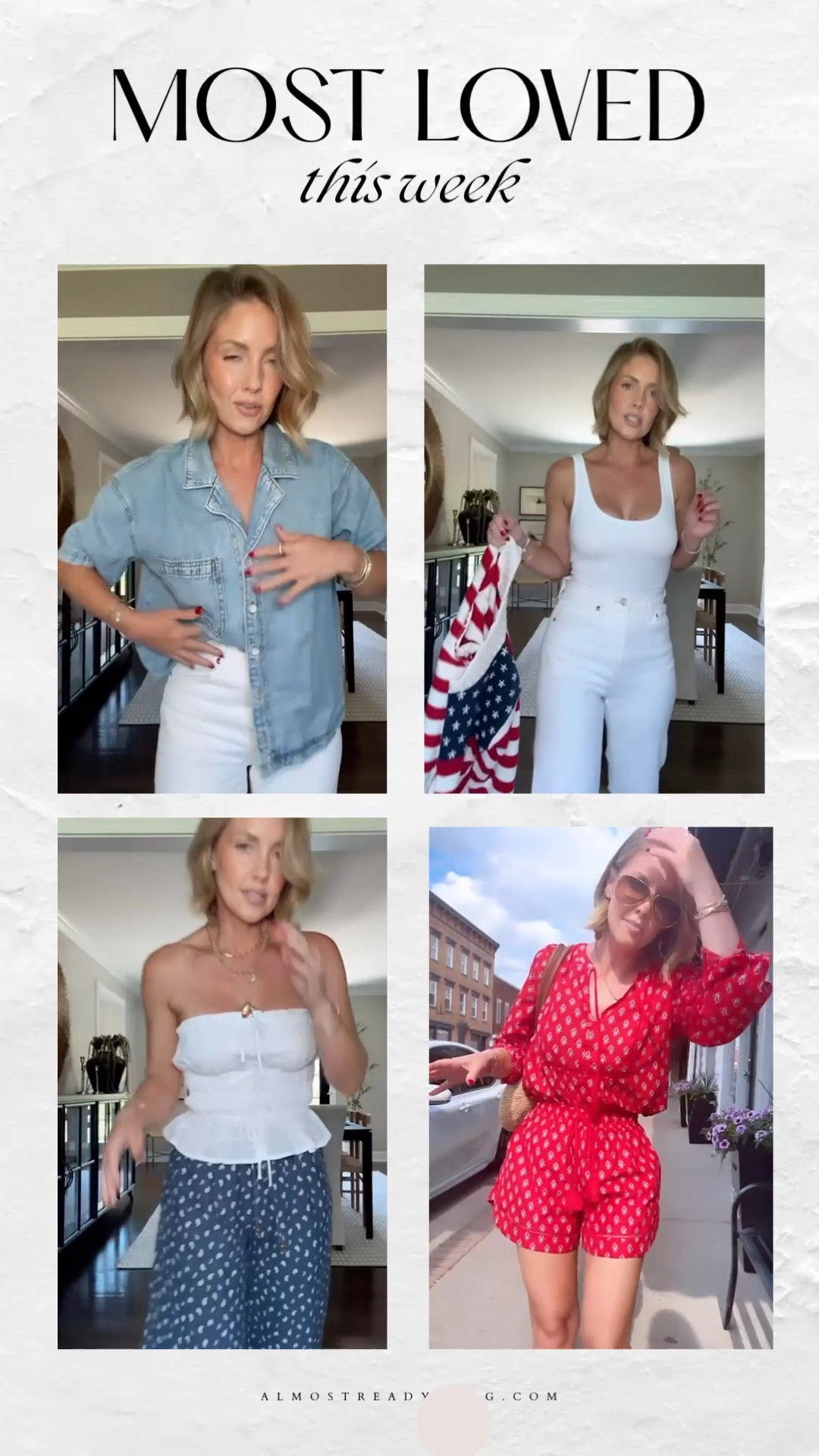 Most loved in the week.

4th of july outfit, patriotic summer style, red white blue outfit, casual holiday outfit, festive summer look, americana fashion, holiday weekend outfit, summer barbecue outfit, fourth of july style, patriotic fashion

#LTKootd