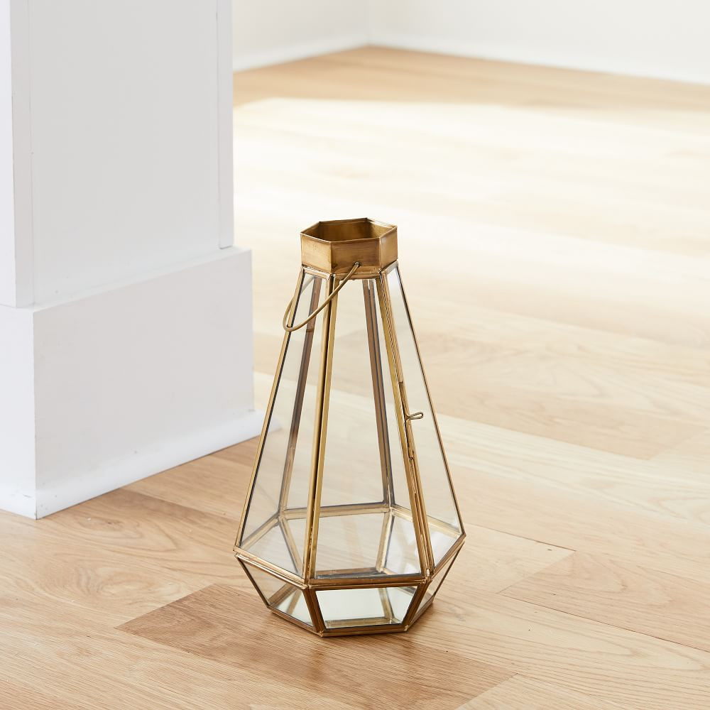 Faceted Glass &amp; Metal Lanterns | West Elm (US)
