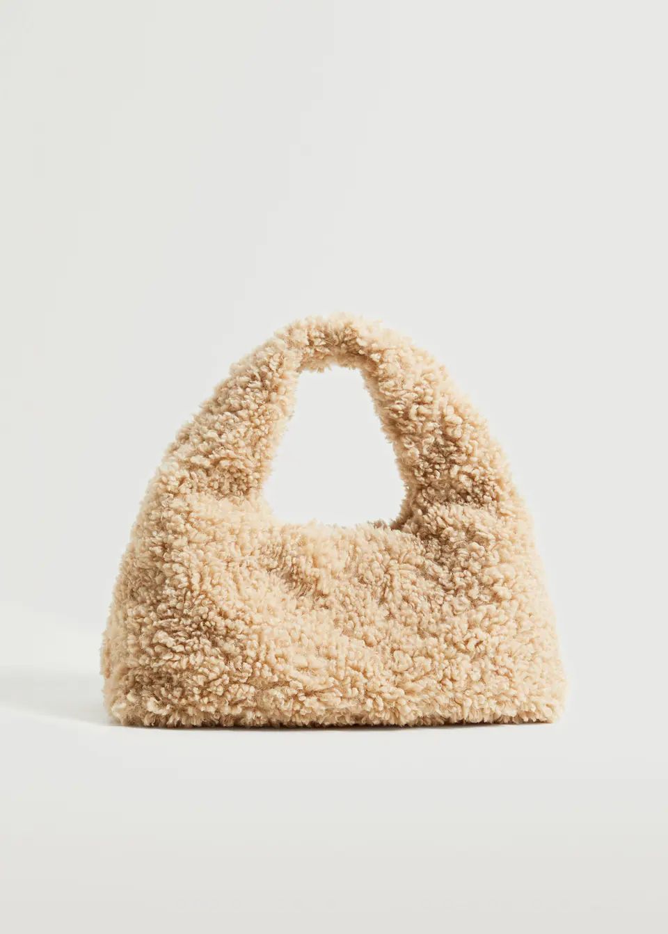 Textured faux-shearling bag | MANGO (US)