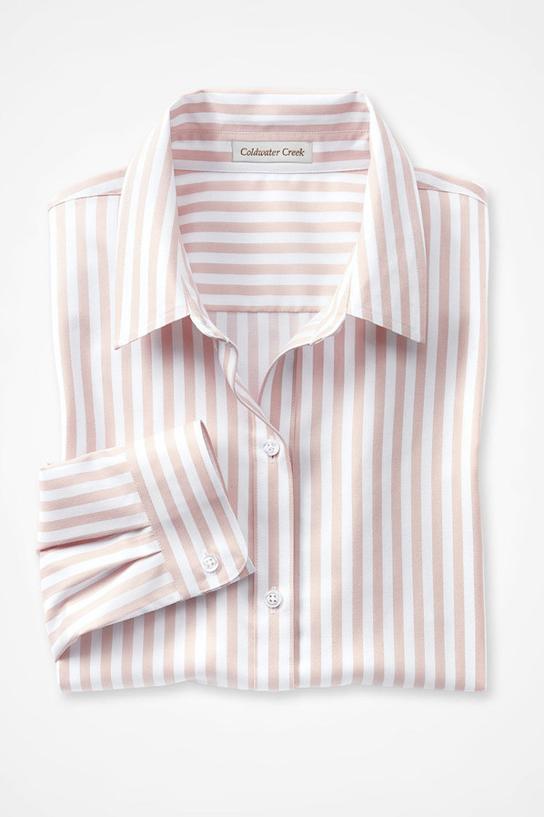 Striped No-Iron Long-Sleeve Shirt | Coldwater Creek