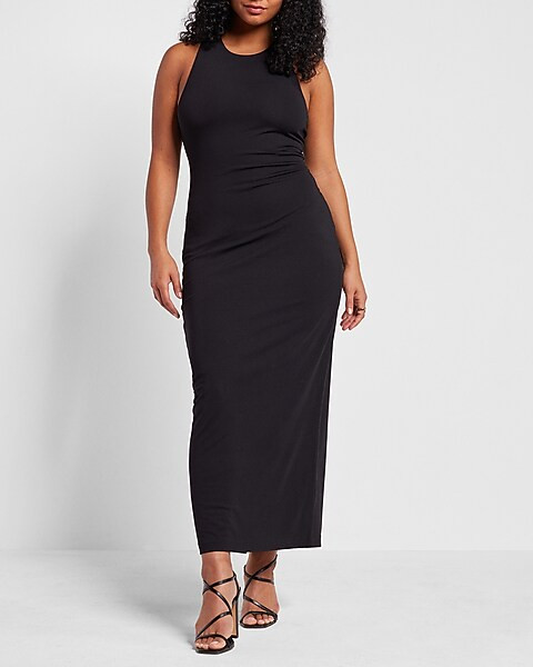 Body Contour High Neck Back Cutout Maxi Dress | Express