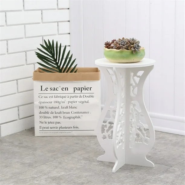 Balcony Wood Flower Stand Holder Indoor Corner Flower Floor-standing Table Round End Stand For Ho... | Walmart (US)