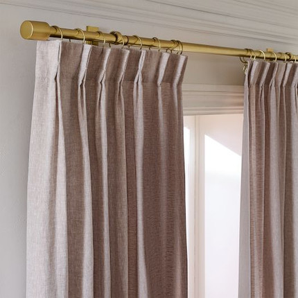 Pleated European Flax Linen Blackout Curtain