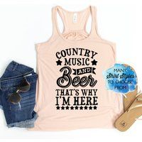 Country Music & Beer Tank, Festival Girl Concert Rodeo Tank Top | Etsy (US)