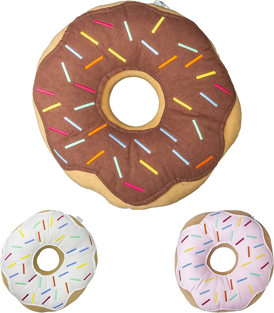 MABEL HOME Throw Pillow 14", Donut, 3D Digital Print Decorative Comfortable Soft Plush Funny Food... | Amazon (US)