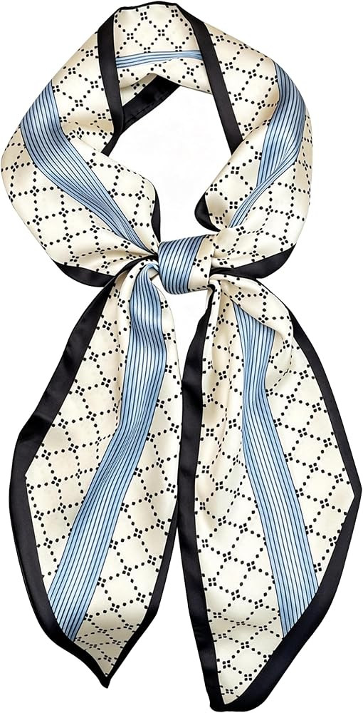 Clysoru Satin Neck Scarf for Women Printed Hair Scarves Bag Scarfs Fashion Elegant Oblique Angle ... | Amazon (US)