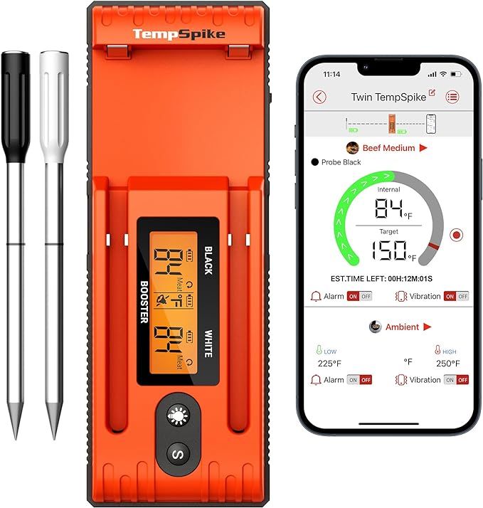 ThermoPro Twin TempSpike Wireless Meat Thermometer with 2 Meat Probes, 500FT Bluetooth Meat Therm... | Amazon (US)