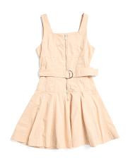 Big Girls Zipper Front Belted Dress | TJ Maxx