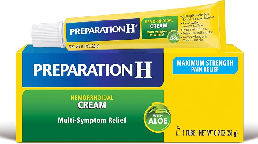 Preparation H Hemorrhoid Symptom Treatment Cream (0.9 Ounce Tube), Maximum Strength Multi-Symptom... | Amazon (US)