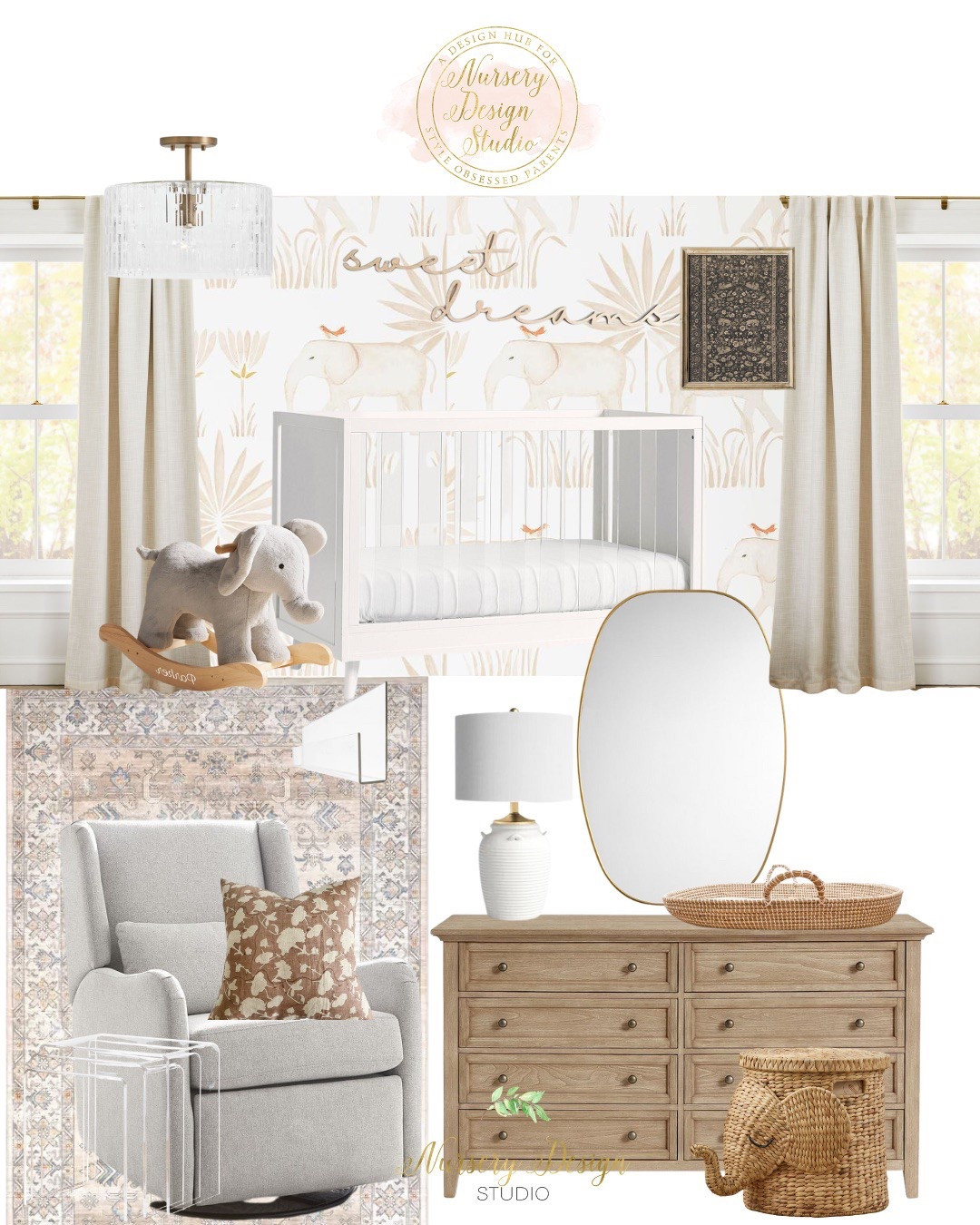 Neutral nursery inspiration
Wood dresser, glider recliner, nursery furniture, modern crib, neutral decor, neutral rug, neutral curtains 

#LTKBaby #LTKBump #LTKHome