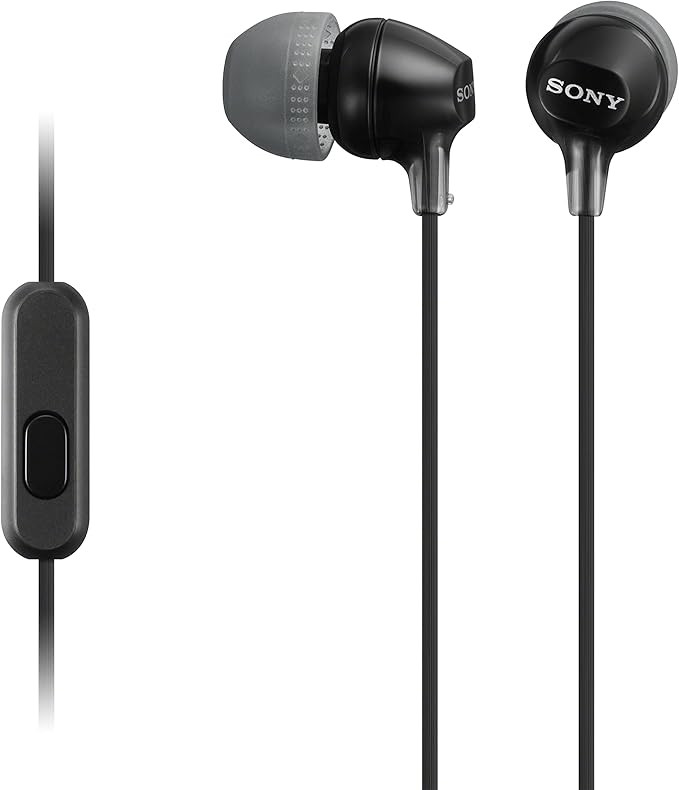 Sony MDREX15AP In-Ear Earbud Headphones with Mic, Black (MDREX15AP/B) | Amazon (US)