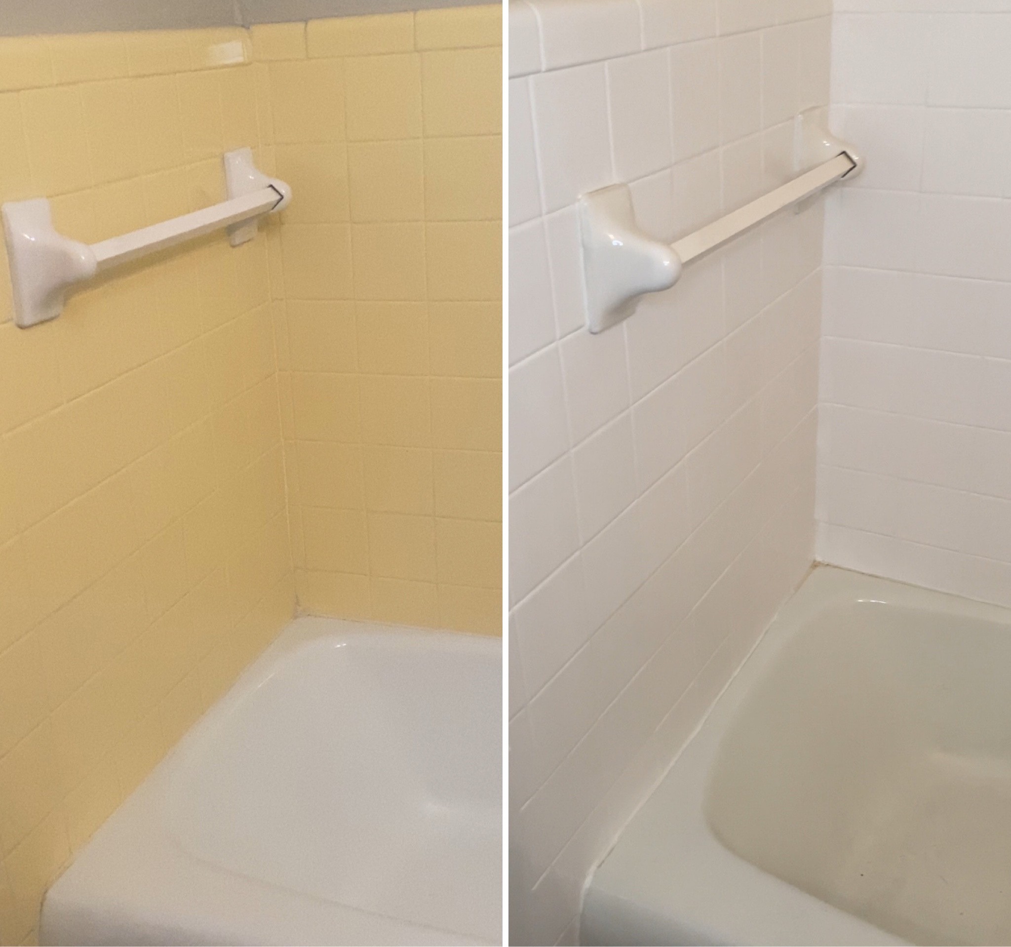 Want to know how I transformed this outdated bathroom tile?? 

I have been tired of this yellow tile wall for a WHILE now and wasn’t quite sure what to do about it, so I did a little digging and decided… I’ll just paint it! 

To prep for this project, I made sure to thoroughly clean the tile (a cleaner like Krud Kutter will work) and made sure there was no residue or dirt! Depending on your tile, you might need to lightly sand before also! (I personally didn’t sand for this project because of the primer I chose)

After cleaning the tile, I primed with the 1, 2, 3, Bullseye Primer from Lowes. When painting, I used a brush to paint all of the grout lines first, then I used a roller for the rest. I let this coat dry a full 24 hours before painting the first pass of top coat. 

For my top coat, I chose to use the Zinsser Perma-White Top Coat in Semi-Gloss (also purchased at Lowes). I had to do two coats of this to get the desired coverage and I let each coat dry for a full 24 hours. This top coat is okay to repaint after 2 hours, but I just wanted to make sure it fully cured between coats. 

I really love how this tile turned out and I think it will look great once I am finished with everything in the bathroom! 

Another option to give your tile a different look would be to go in with a grout pen after you are finished painting. For now, I am going to leave mine all white but I think a black grout line would look great! 


#LTKunder100 #LTKhome