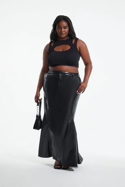 Plus Size Faux Leather Maxi Skirt | Forever 21 (US)