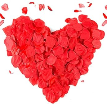 DomeStar Artificial Flower Petals 2000PCS Fake Rose Petals Fabric Petals Silk Red Rose Petals for Ro | Amazon (US)