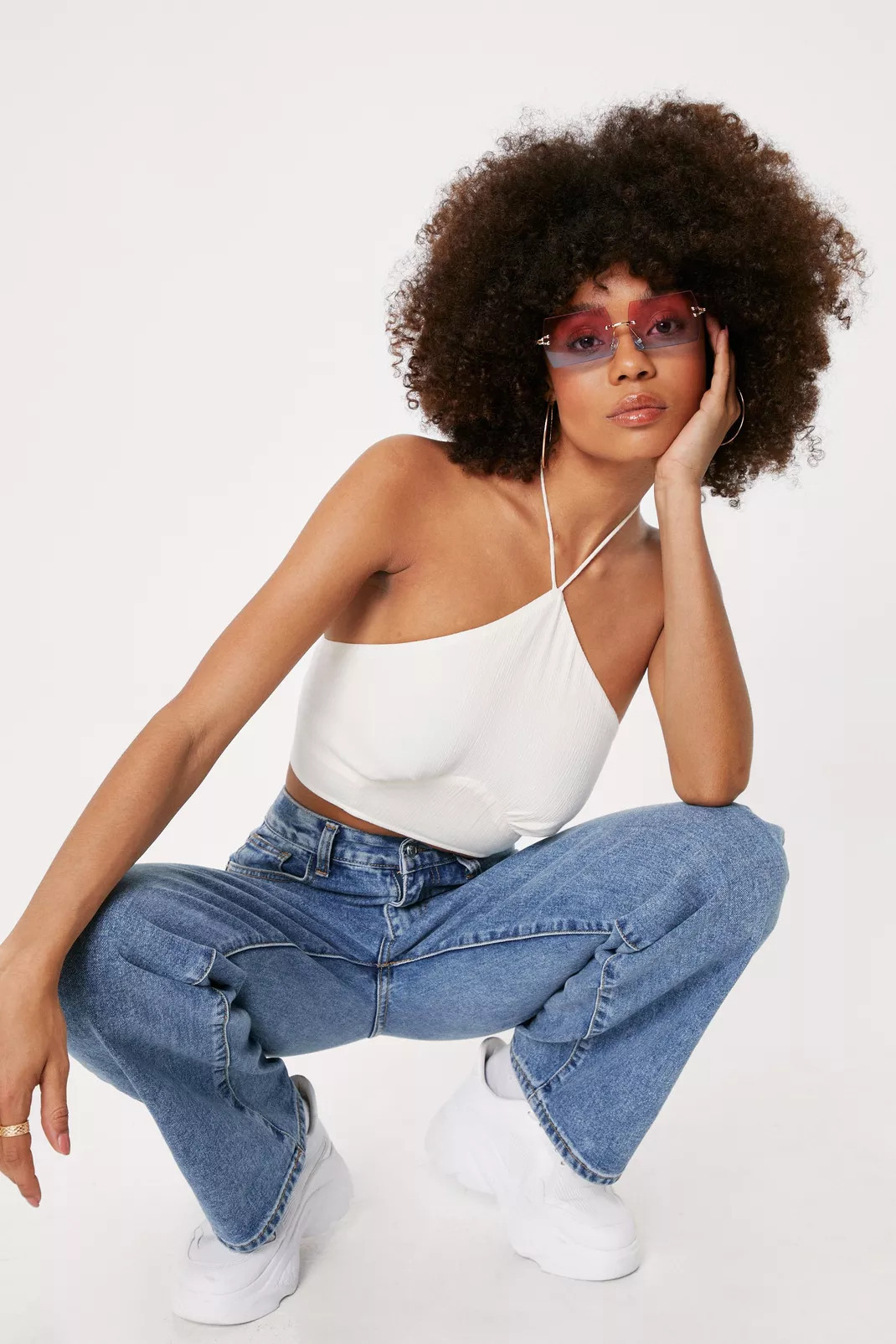 Halter Cup Detail Cropped Cami Top | Nasty Gal (US)