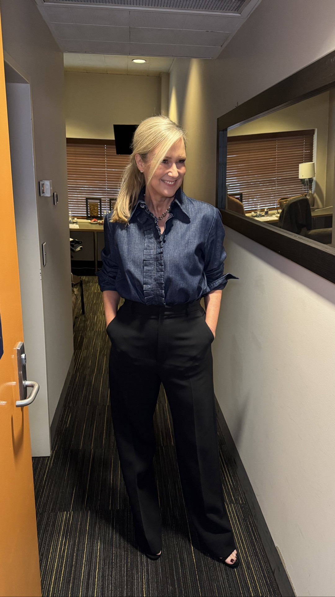 I love a bit of navy and black! Wearing this cool denim top from Scanlan Theodore with my trusty black pants

#LTKaustralia #LTKwinter #LTKover50style