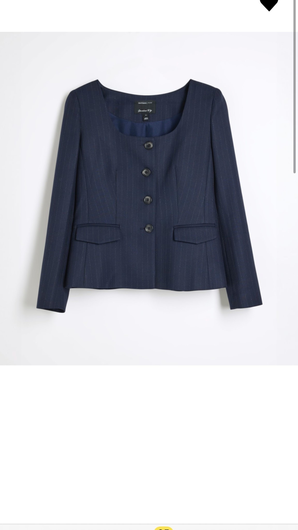 Navy stripe scoop neck blazer 

#LTKeurope #LTKstyletip #LTKireland
