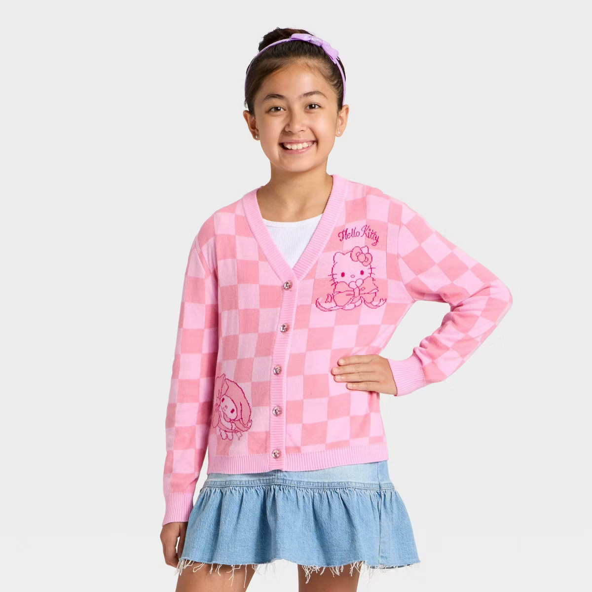 Girls' Sanrio Hello Kitty and Friends Button-Up Cardigan - Pink | Target