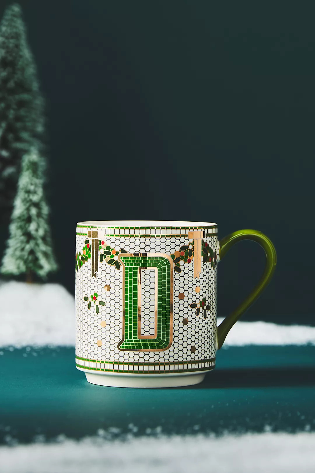 Festive Bistro Tile Monogram Mug | Anthropologie (US)