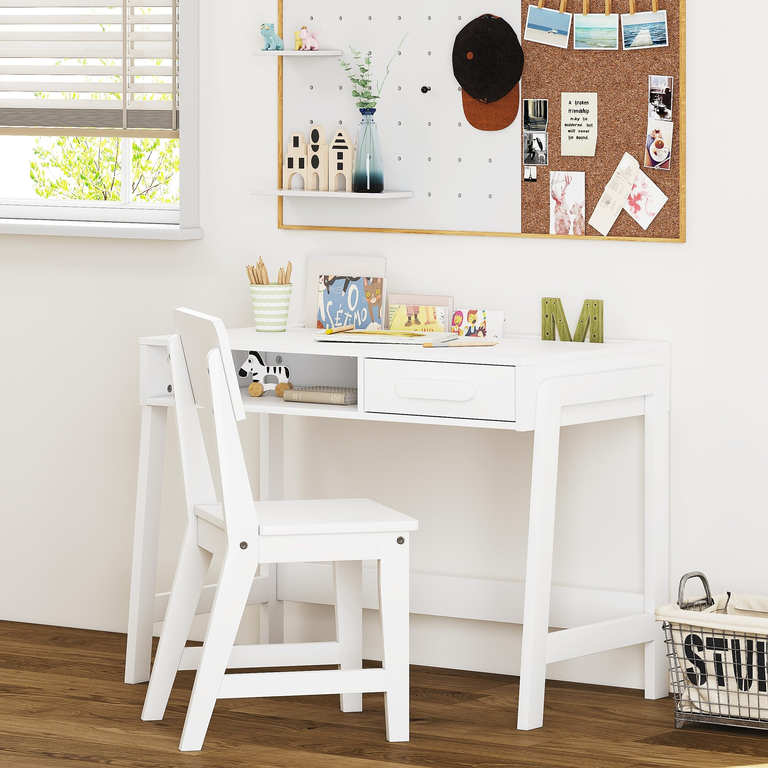 Kids Desk Chair Set, Study Desk for Kids with Drawers, Wooden Children Study Table, Student Writing Desk Computer Workstation | Bed Bath & Beyond