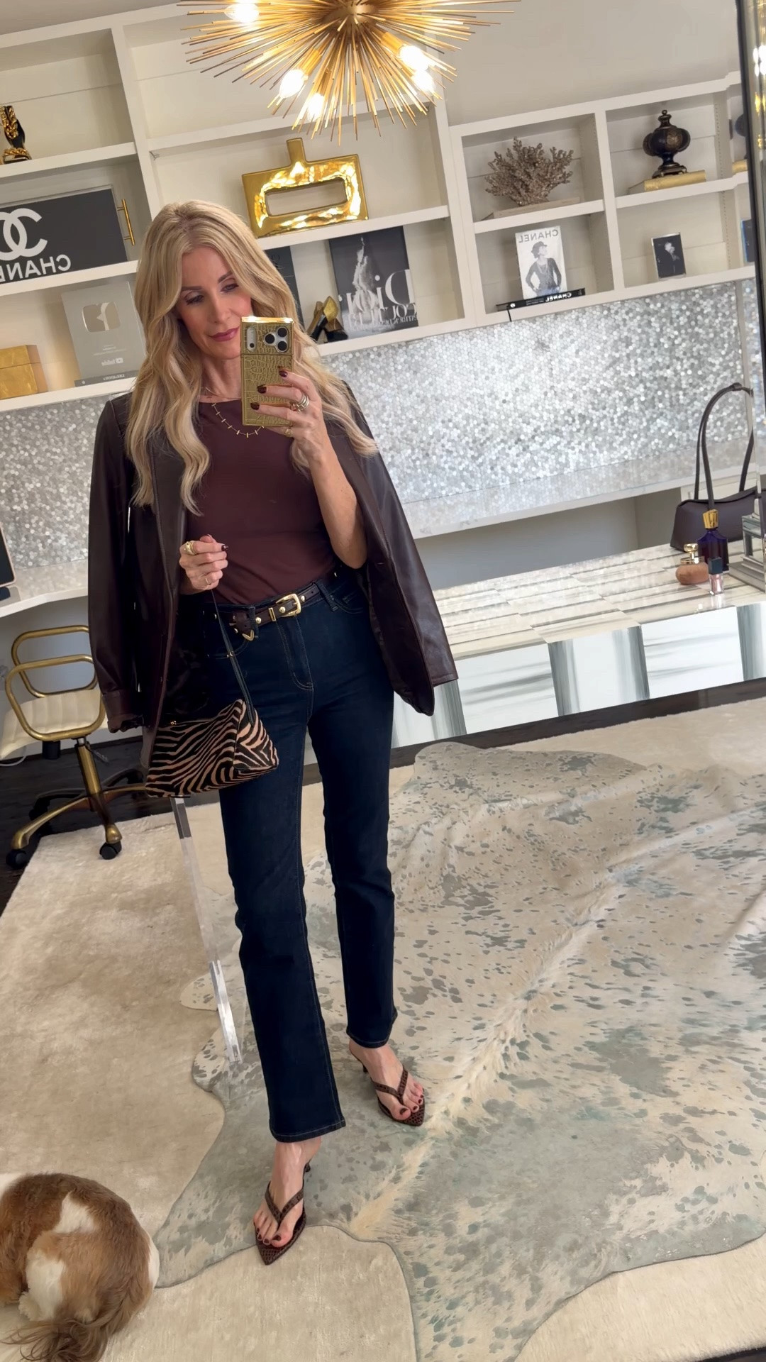 This Quince fall look is so chic! I love the chocolate brown blazer layered over a simple shirt, with Quince’s $50 cigarette jeans and a studded chocolate belt. I’m wearing an XS in the blazer and shirt, and a size 24 x 28 in the jeans. #QuinceStyle #FallOutfit #ChocolateBrown #CigaretteJeans #AffordableDenim #WomenOver40Style #LTKootd #LTKOver40 

 