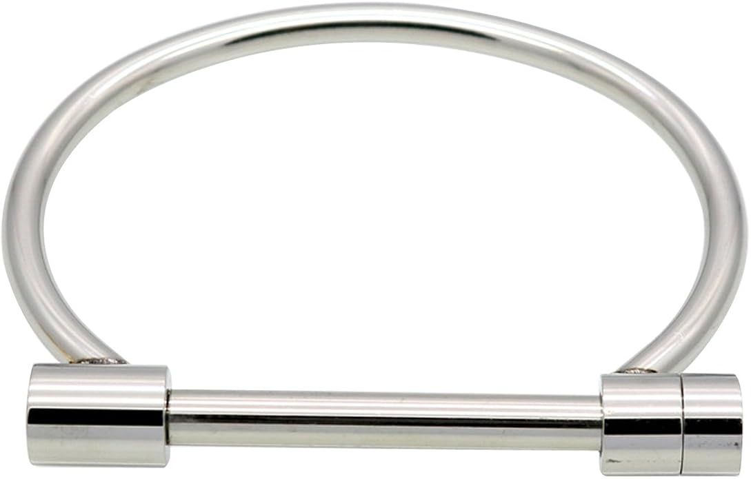 ANBALA Stylish Titanium Steel D Shape Bar Screw and Shackle Cuff Bangle Bracelet for Unisex | Amazon (US)
