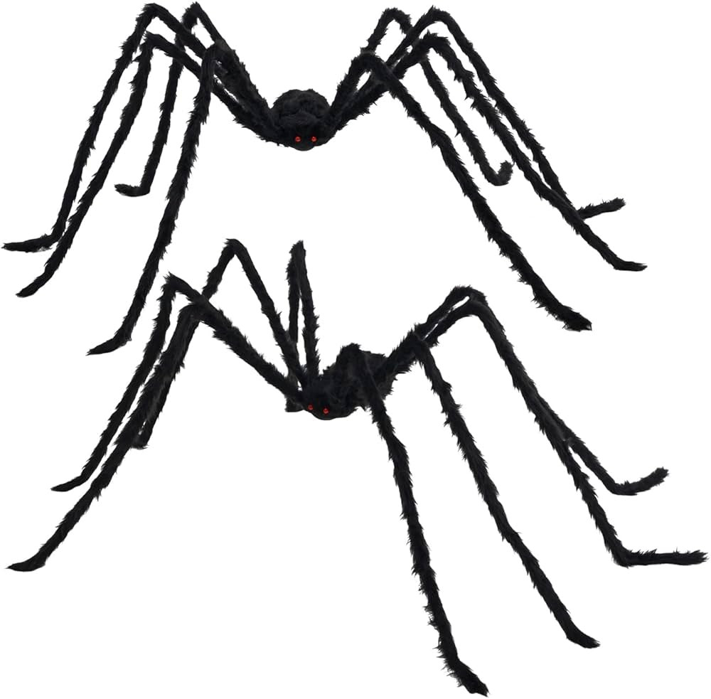 QBSM 2 PCS 6.5 FT Halloween Giant Realistic Spider Large Fake Spiders for Outdoor Yard Decoration... | Amazon (US)
