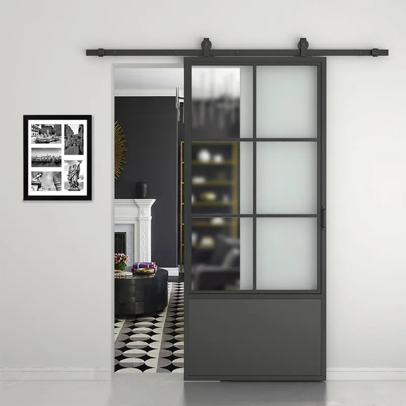 84'' Hollow Glass with Installation Hardware Kit Barn Door | Wayfair North America