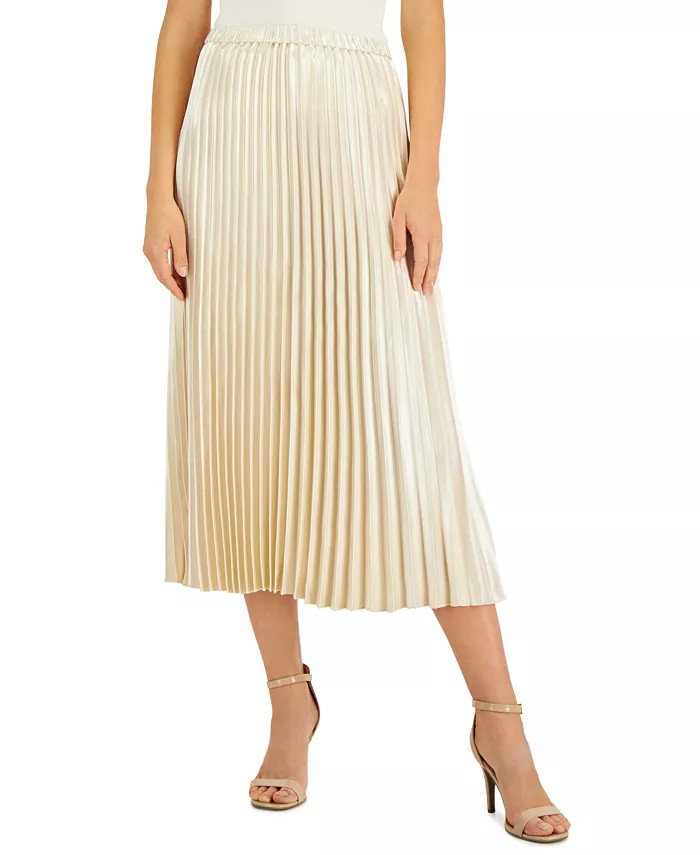 Women's Pleated Pull-On Midi Skirt | Macys (US)