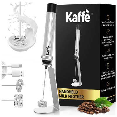 Milk frother powerful motor - Micro USB chargeable (Cable + 2 whisks included): Kaffe Handheld Frother Wand, Matcha Whisk | Target