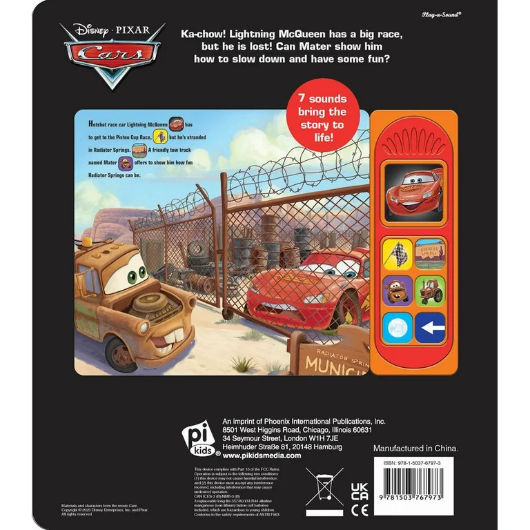Disney Pixar Cars - Friends to the Finish Line 7-Button Sound Book - Featuring Lightning McQueen ... | Walmart (US)