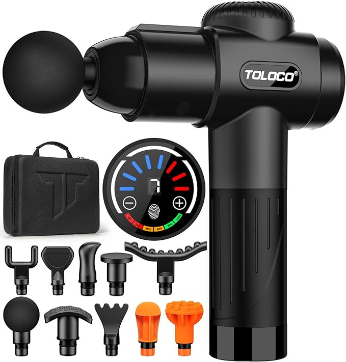 TOLOCO Massage Gun, Deep Tissue Back Massage for Athletes for Pain Relief, Percussion Massager wi... | Amazon (US)