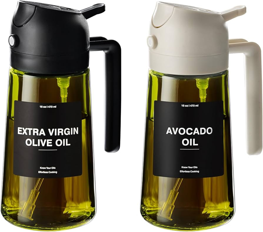 CXINYI - 16oz/470ml Olive Oil Dispenser for Kitchen with Stickers - 2 in 1 Olive Oil Sprayer for ... | Amazon (US)